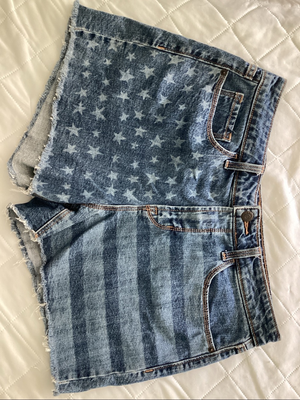 4th of July Denim Shorts Stars and stripes jean shorts size 8